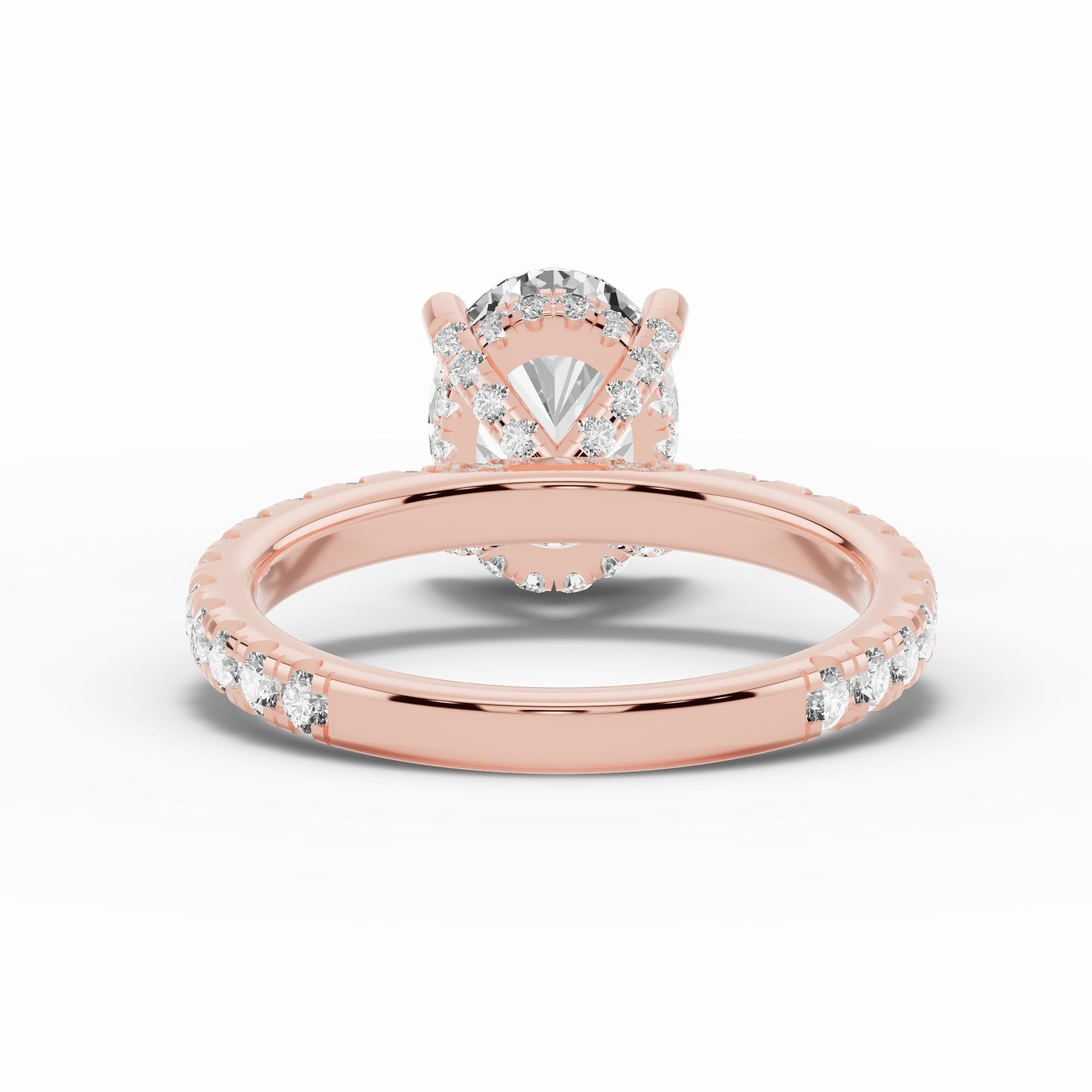 Oval Coronet Diamond Crown Engagement Ring Ring ABER-105-OV-LGD-11  - Abtin & Co.