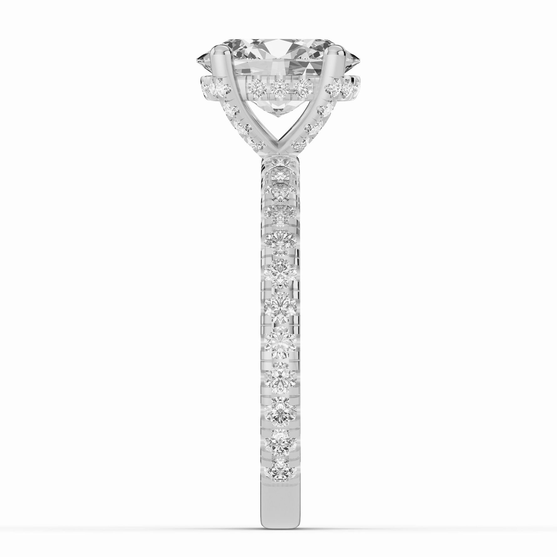 Oval Coronet Diamond Crown Engagement Ring Ring ABER-105-OV-LGD-6  - Abtin & Co.