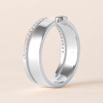 Oval Élevé Band Ring ABB-713.1-V2-OV-D-3  - Abtin & Co.
