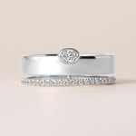 Oval Élevé Band Ring ABB-713.1-V2-OV-D-3  - Abtin & Co.