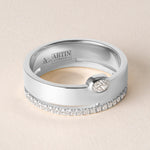Oval Élevé Band Ring ABB-713.1-V2-OV-D-3  - Abtin & Co.