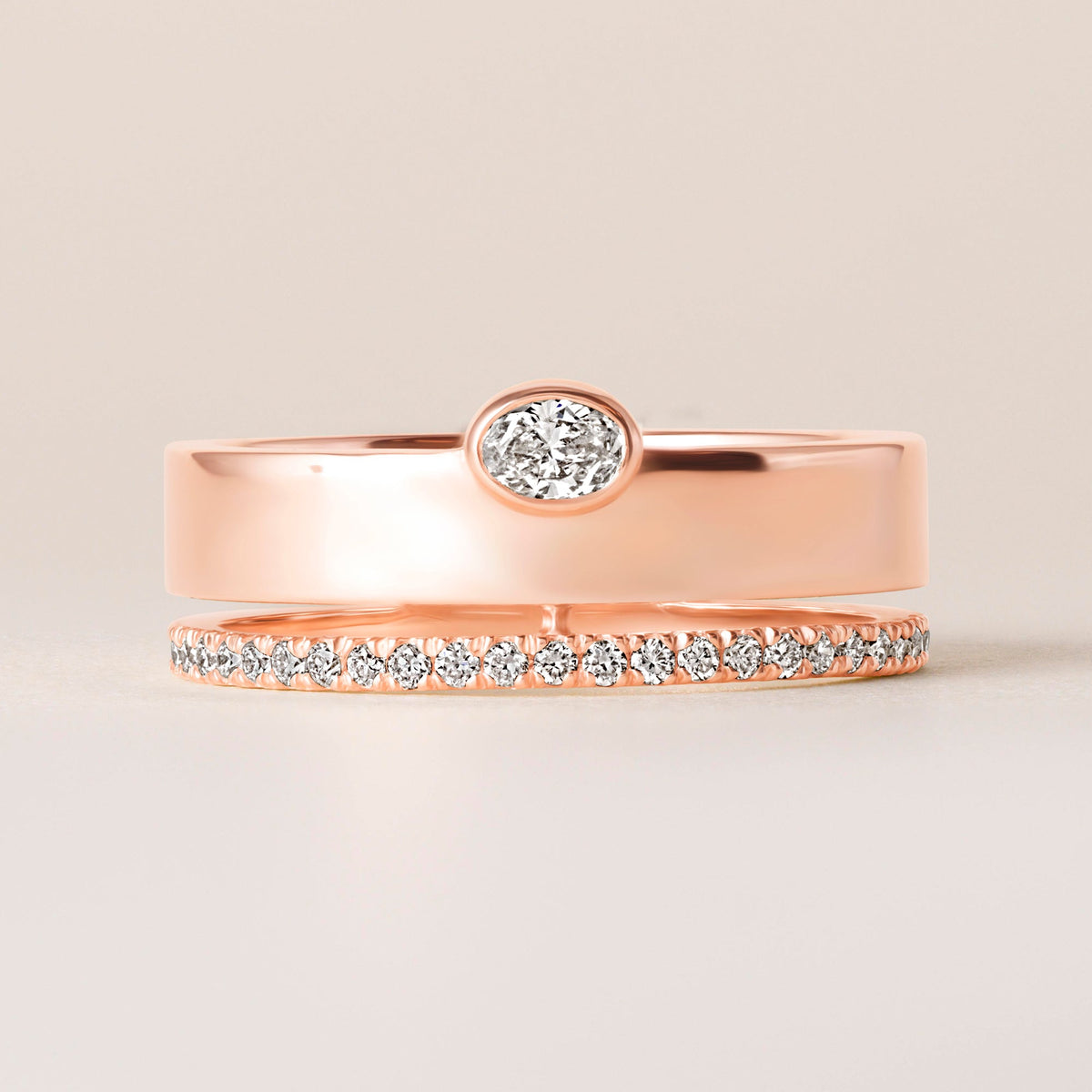 Oval Élevé Band Ring ABB-713.1-V2-OV-D-5  - Abtin & Co.