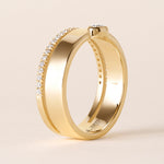 Oval Élevé Band Ring ABB-713.1-V2-OV-D-1  - Abtin & Co.