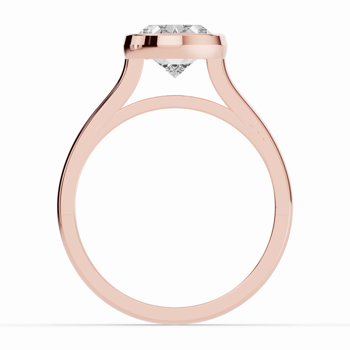 Oval Lumière Bezel Solitaire Ring ABER-103-OV-LGD-11  - Abtin & Co.