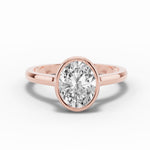 Oval Lumière Bezel Solitaire Ring ABER-103-OV-LGD-11  - Abtin & Co.