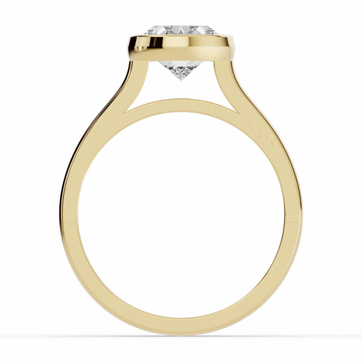 Oval Lumière Bezel Solitaire Ring ABER-103-OV-LGD-1  - Abtin & Co.