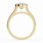 Oval Lumière Bezel Solitaire Ring ABER-103-OV-LGD-1  - Abtin & Co.