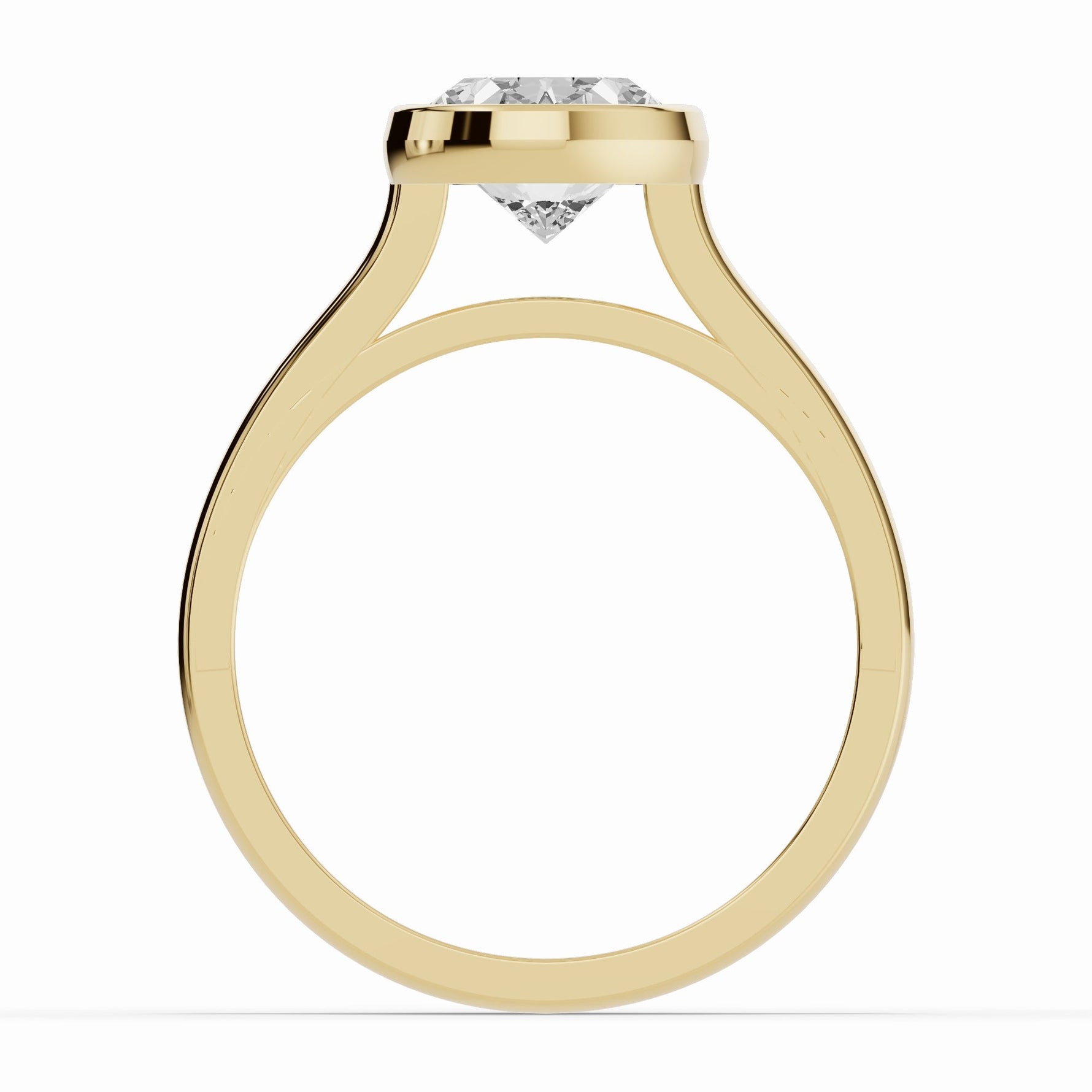 Oval Lumière Bezel Solitaire Ring ABER-103-OV-LGD-1  - Abtin & Co.