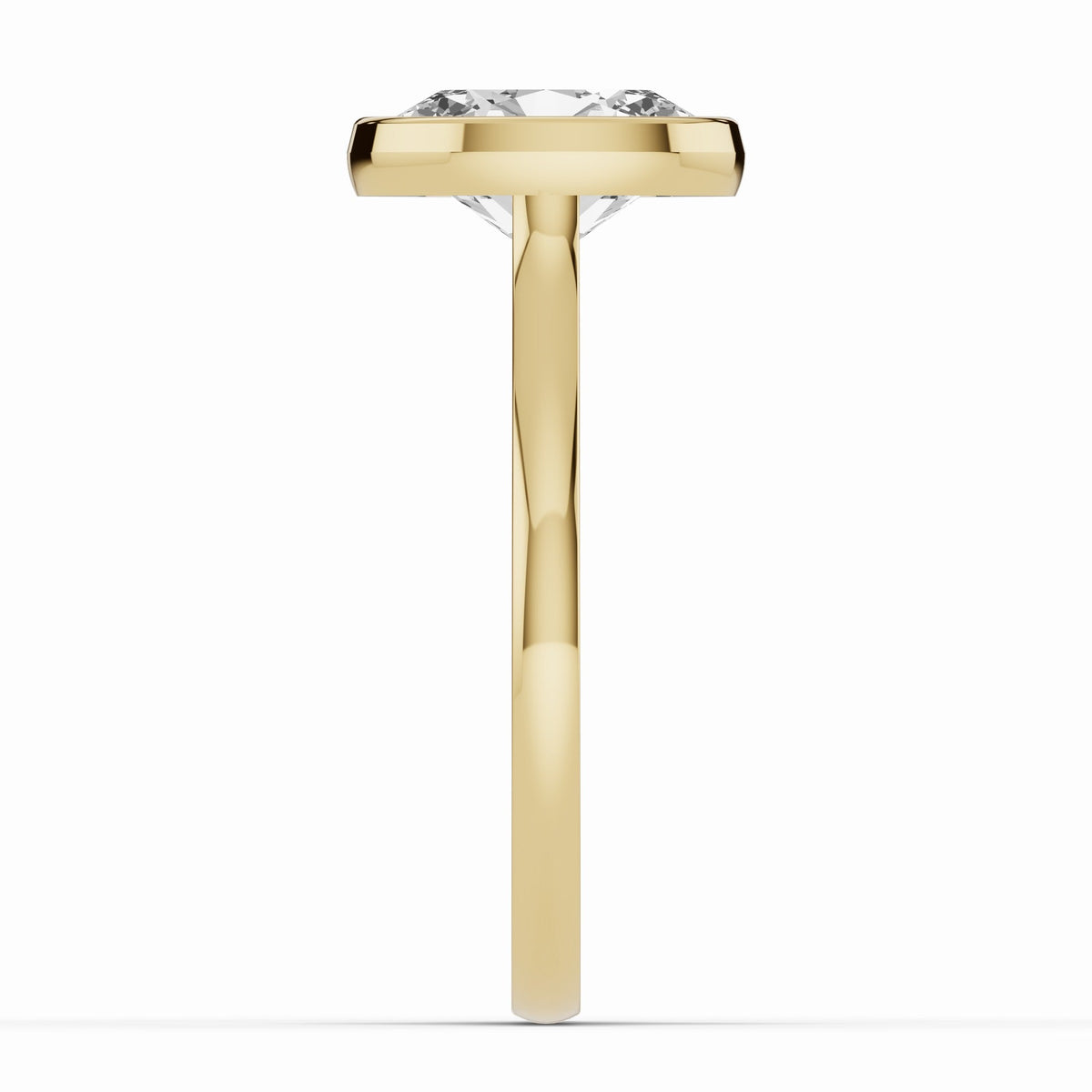 Oval Lumière Bezel Solitaire Ring ABER-103-OV-LGD-1  - Abtin & Co.