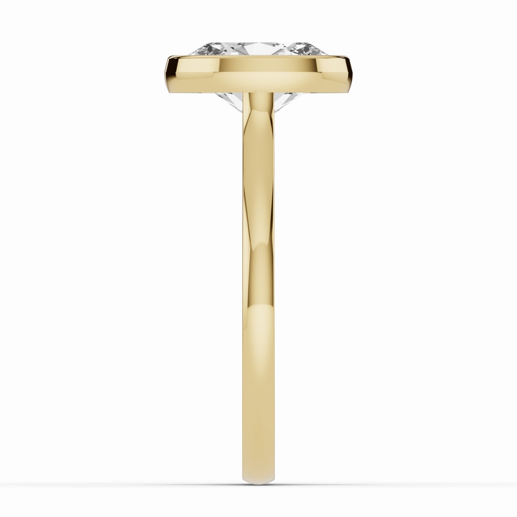 Oval Lumière Bezel Solitaire Ring ABER-103-OV-LGD-1  - Abtin & Co.