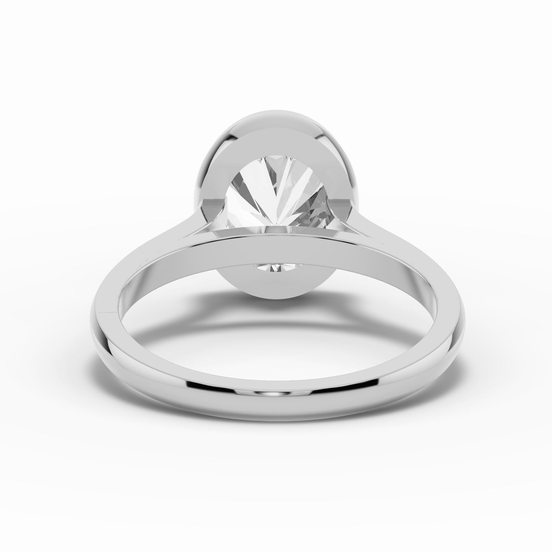 Oval Lumière Bezel Solitaire Ring ABER-103-OV-LGD-6  - Abtin & Co.