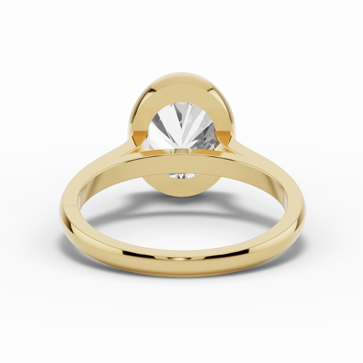 Oval Lumière Bezel Solitaire Ring ABER-103-OV-LGD-1  - Abtin & Co.