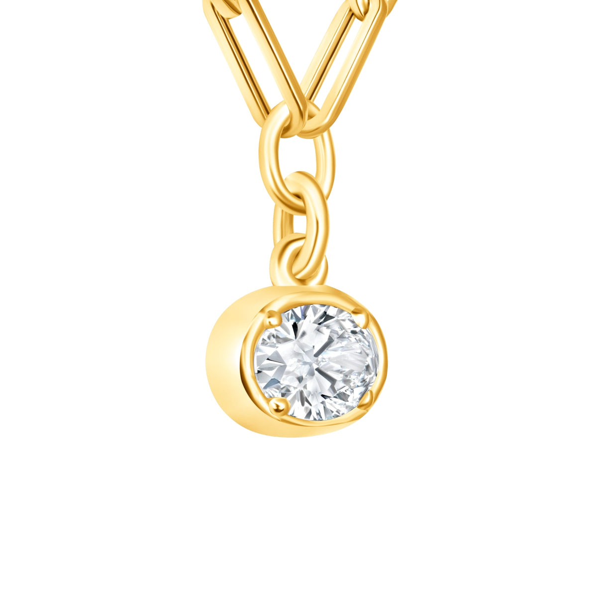 Oval Lustra Bezel Pendant Pendant ABP-231-LGD-1  - Abtin & Co.