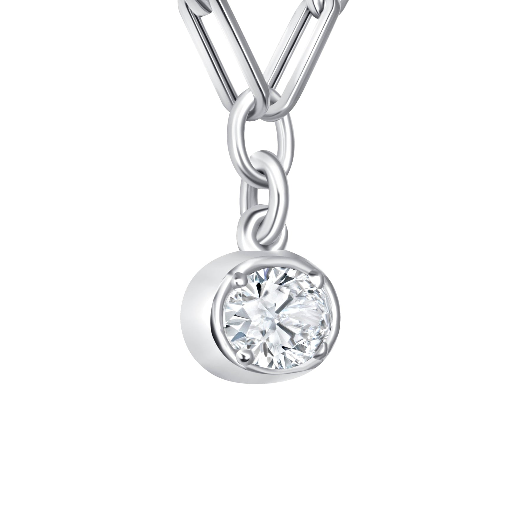 Oval Lustra Bezel Pendant Pendant ABP-231-LGD-4  - Abtin & Co.