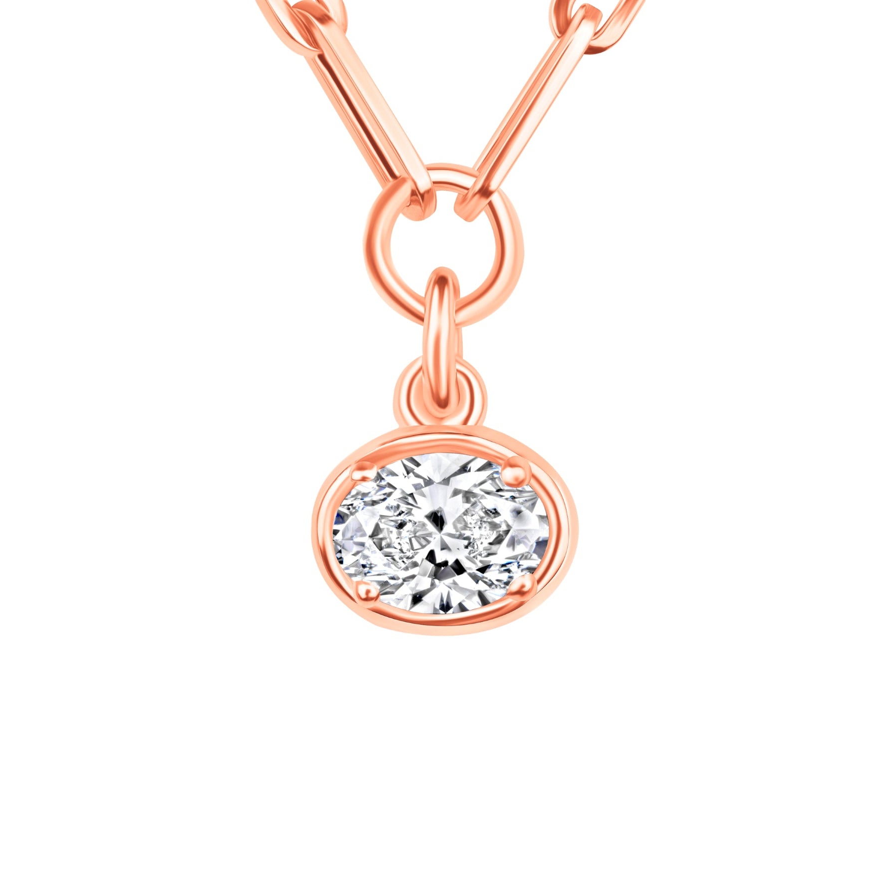 Oval Lustra Bezel Pendant Pendant ABP-231-LGD-7  - Abtin & Co.