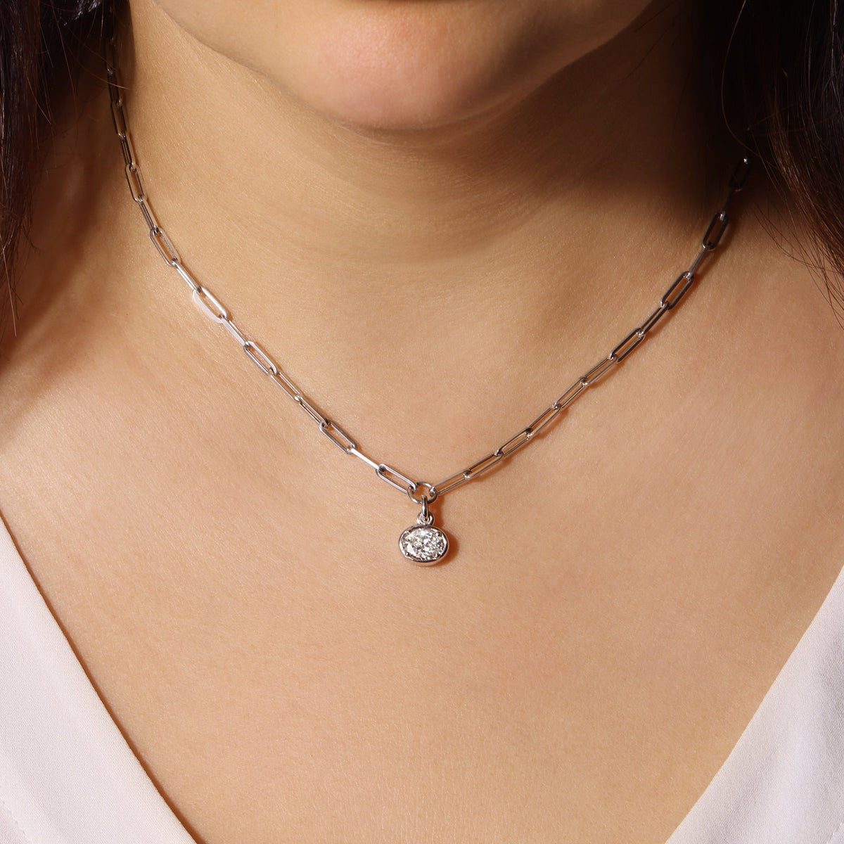 Oval Lustra Bezel Pendant Pendant ABP-231-LGD-1  - Abtin & Co.