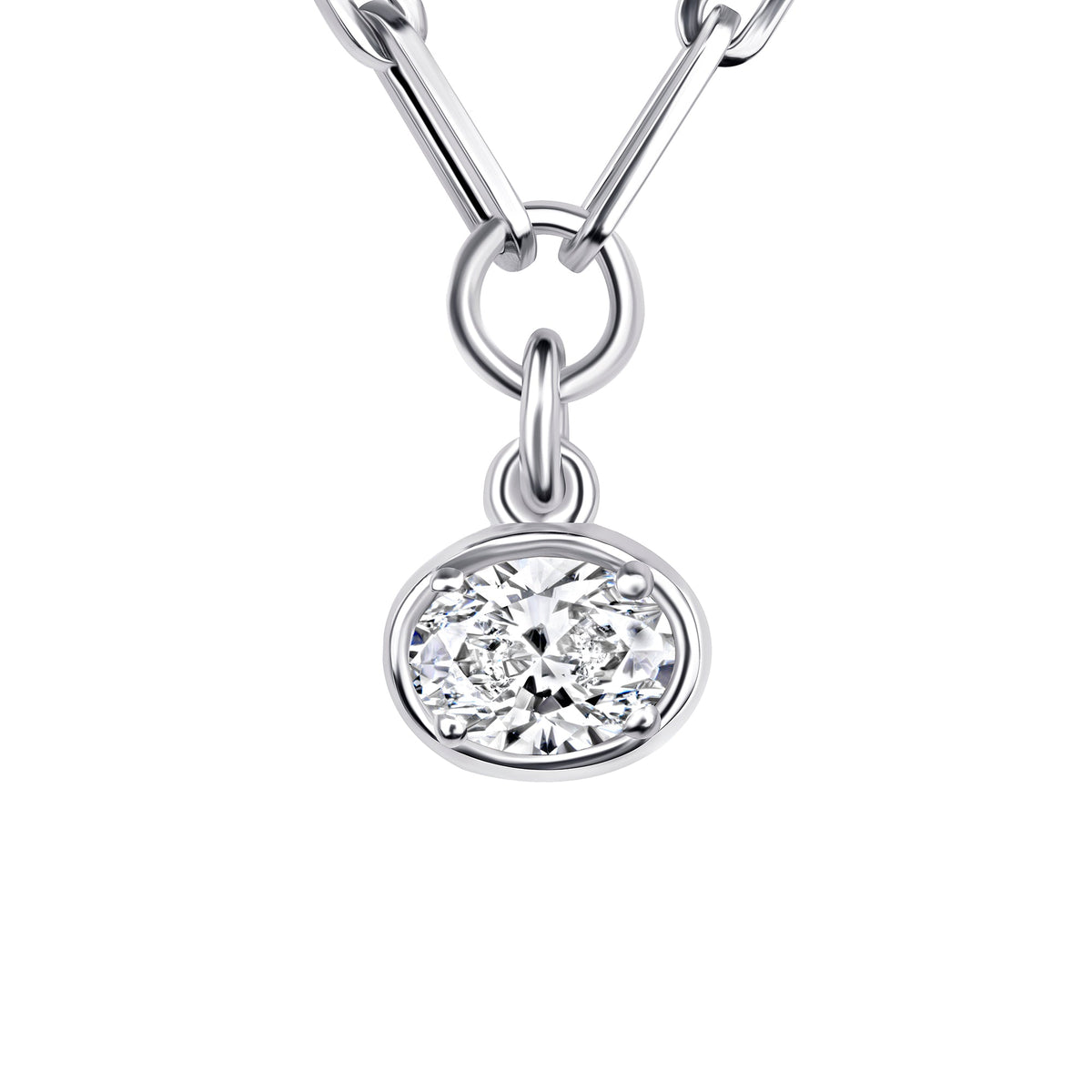 Oval Lustra Bezel Pendant Pendant ABP-231-LGD-4  - Abtin & Co.