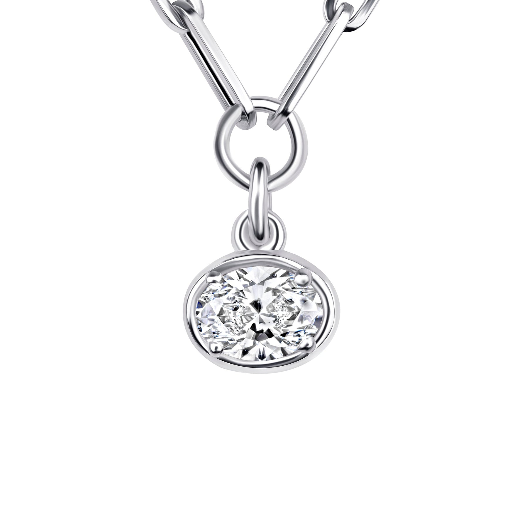 Oval Lustra Bezel Pendant Pendant ABP-231-LGD-4  - Abtin & Co.