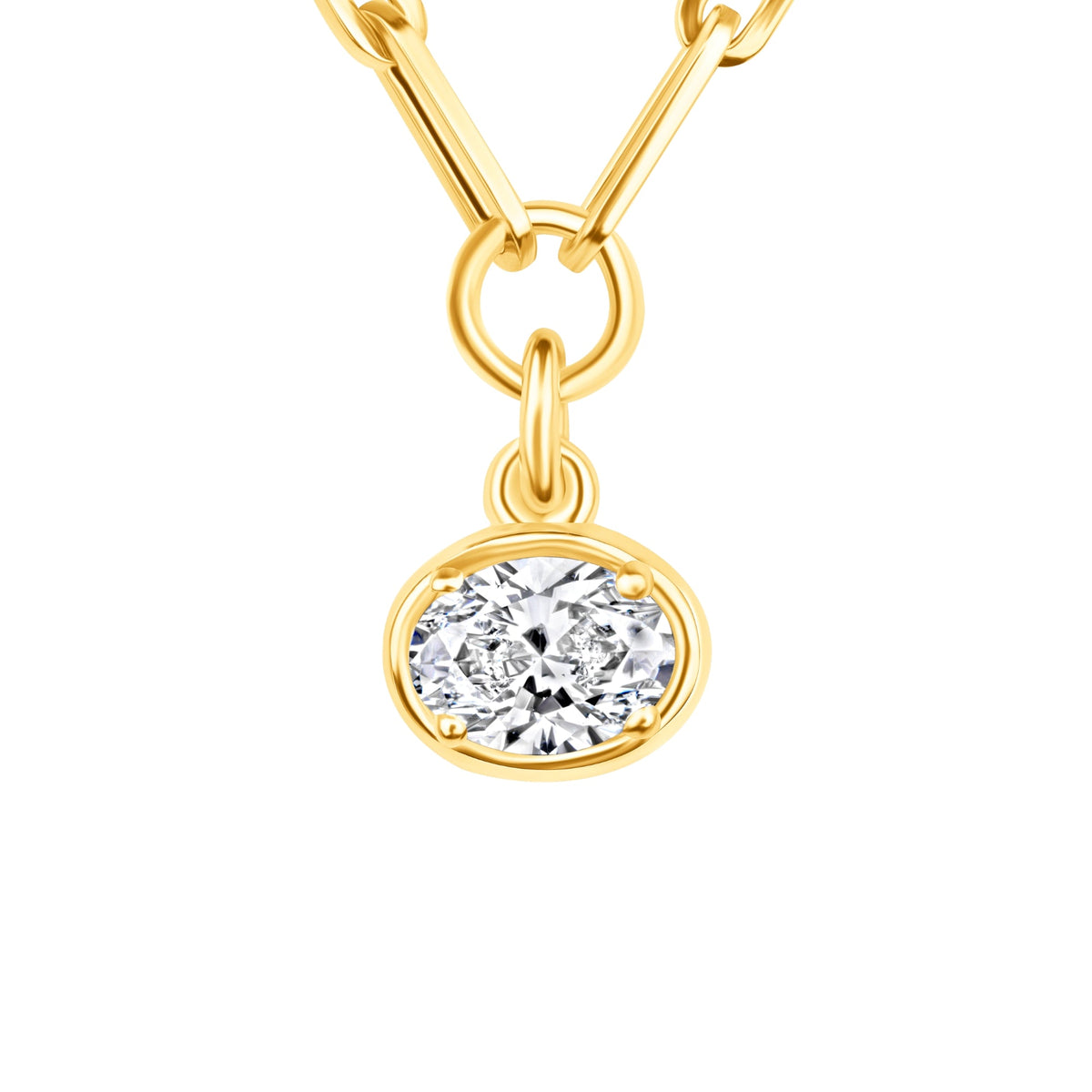 Oval Lustra Bezel Pendant Pendant ABP-231-LGD-1  - Abtin & Co.