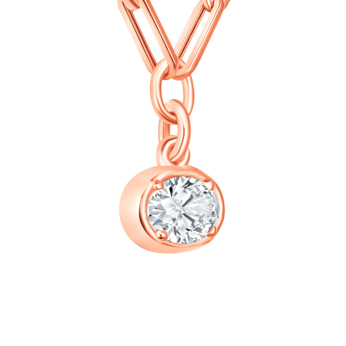 Oval Lustra Bezel Pendant Pendant ABP-231-LGD-7  - Abtin & Co.