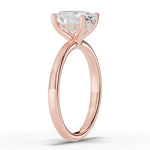 Oval Lustre Hidden Halo Solitaire Ring ABER-101-OV-LGD-11  - Abtin & Co.