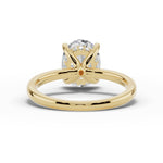 Oval Lustre Hidden Halo Solitaire Ring ABER-101-OV-LGD-1  - Abtin & Co.