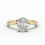 Oval Lustre Hidden Halo Solitaire Ring ABER-101-OV-LGD-1  - Abtin & Co.