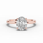 Oval Lustre Hidden Halo Solitaire Ring ABER-101-OV-LGD-11  - Abtin & Co.