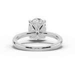 Oval Lustre Hidden Halo Solitaire Ring ABER-101-OV-LGD-6  - Abtin & Co.