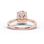 Oval Lustre Hidden Halo Solitaire Ring ABER-101-OV-LGD-11  - Abtin & Co.