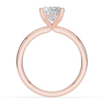 Oval Lustre Hidden Halo Solitaire Ring ABER-101-OV-LGD-11  - Abtin & Co.