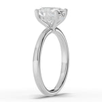 Oval Lustre Hidden Halo Solitaire Ring ABER-101-OV-LGD-6  - Abtin & Co.