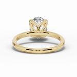 Oval Lustre Solitaire Ring ABER-100-OV-LGD-1  - Abtin & Co.