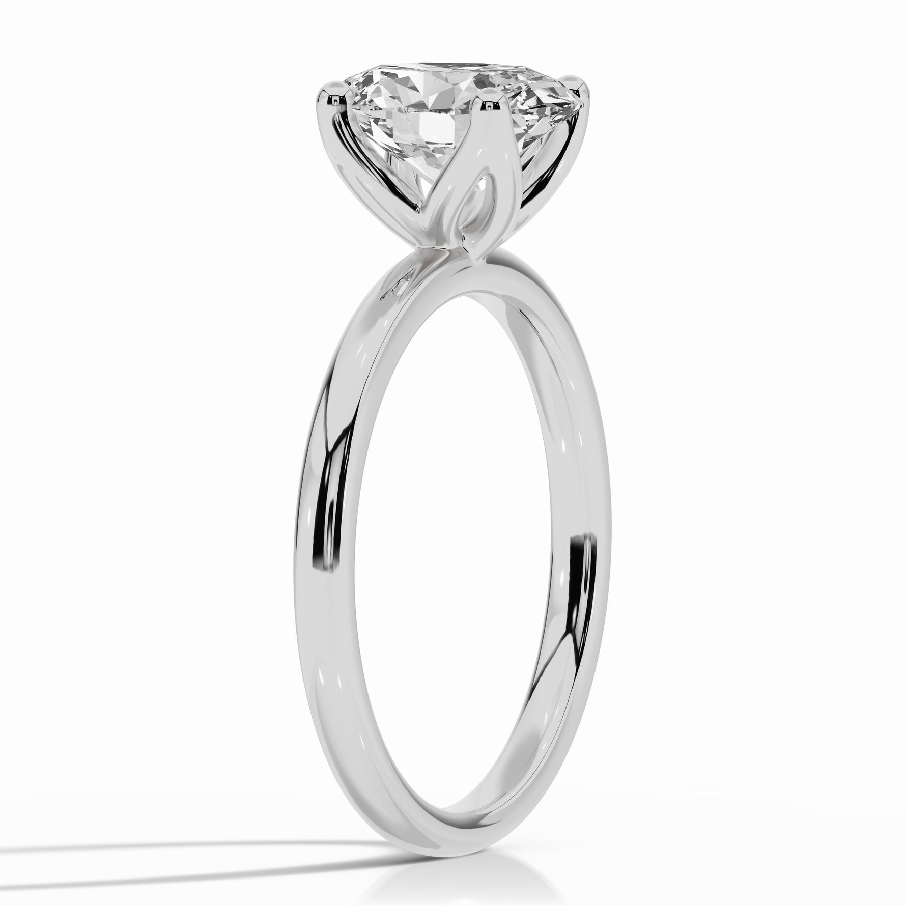 Oval Lustre Solitaire Ring ABER-100-OV-LGD-6  - Abtin & Co.