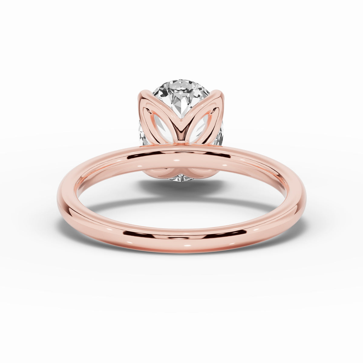 Oval Lustre Solitaire Ring ABER-100-OV-LGD-11  - Abtin & Co.