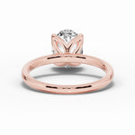 Oval Lustre Solitaire Ring ABER-100-OV-LGD-11  - Abtin & Co.