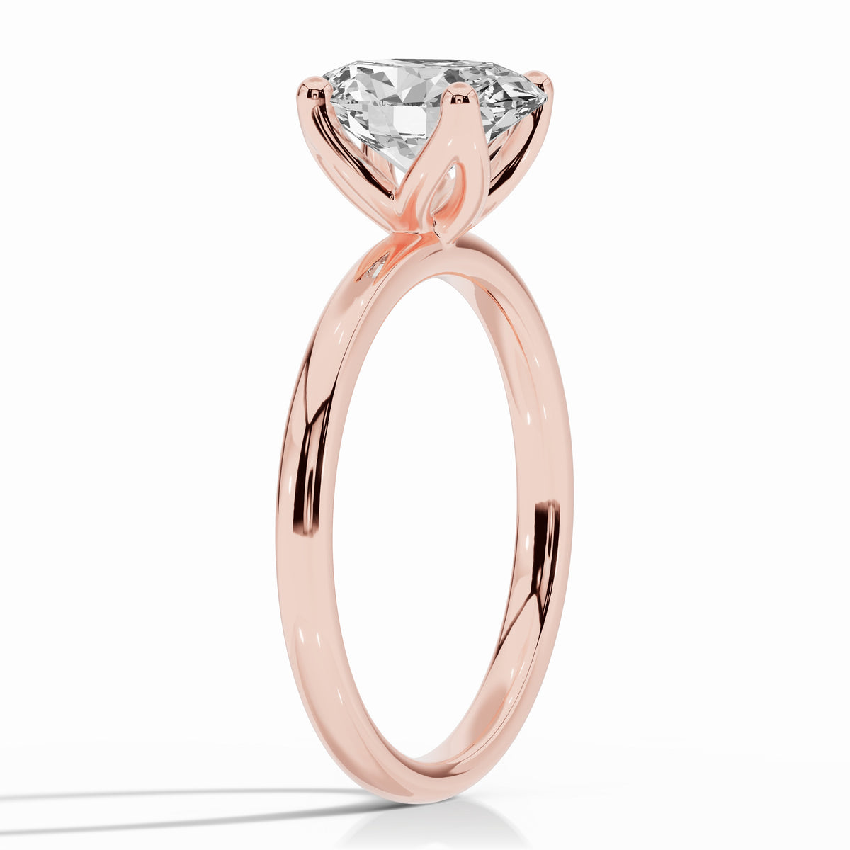Oval Lustre Solitaire Ring ABER-100-OV-LGD-11  - Abtin & Co.