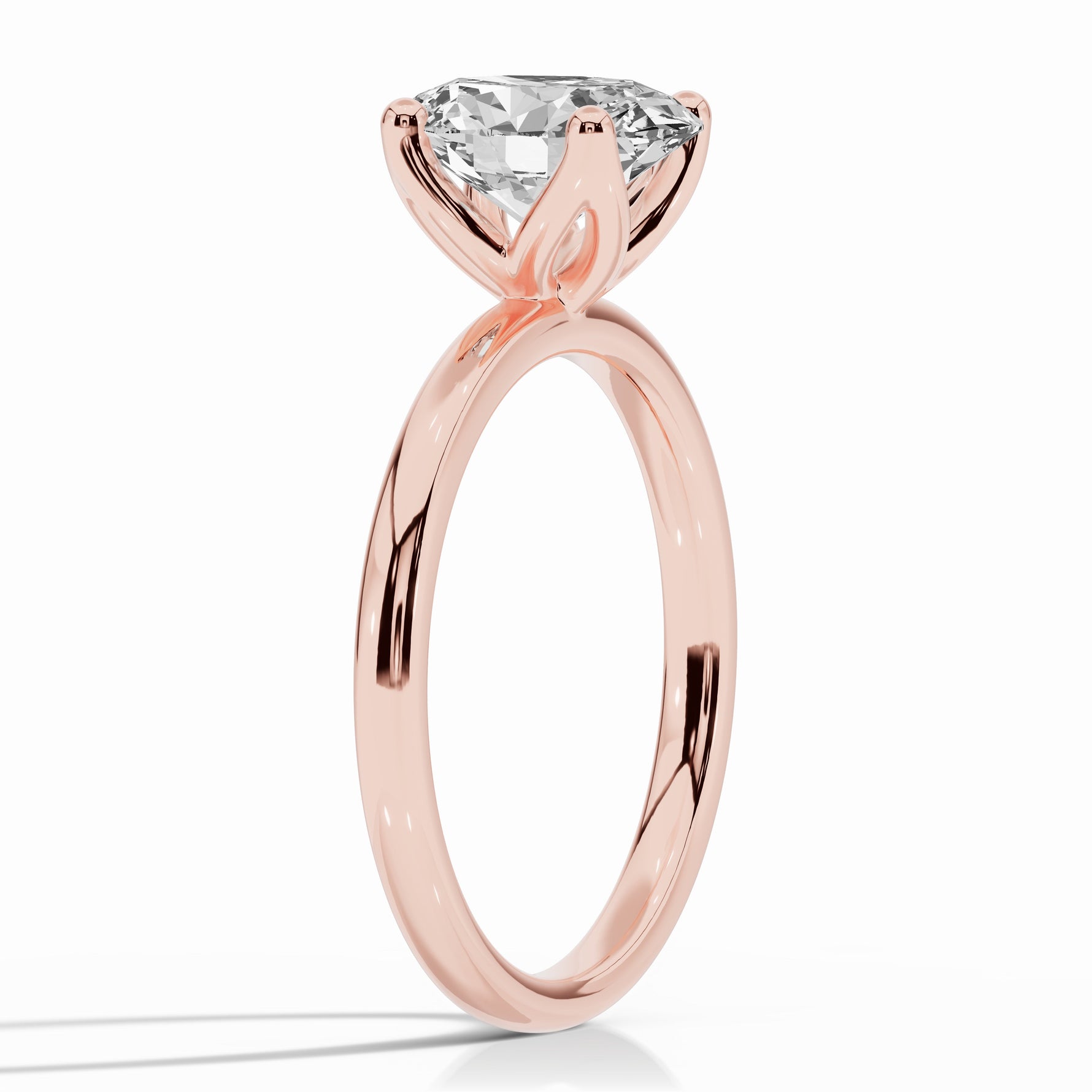 Oval Lustre Solitaire Ring ABER-100-OV-LGD-11  - Abtin & Co.