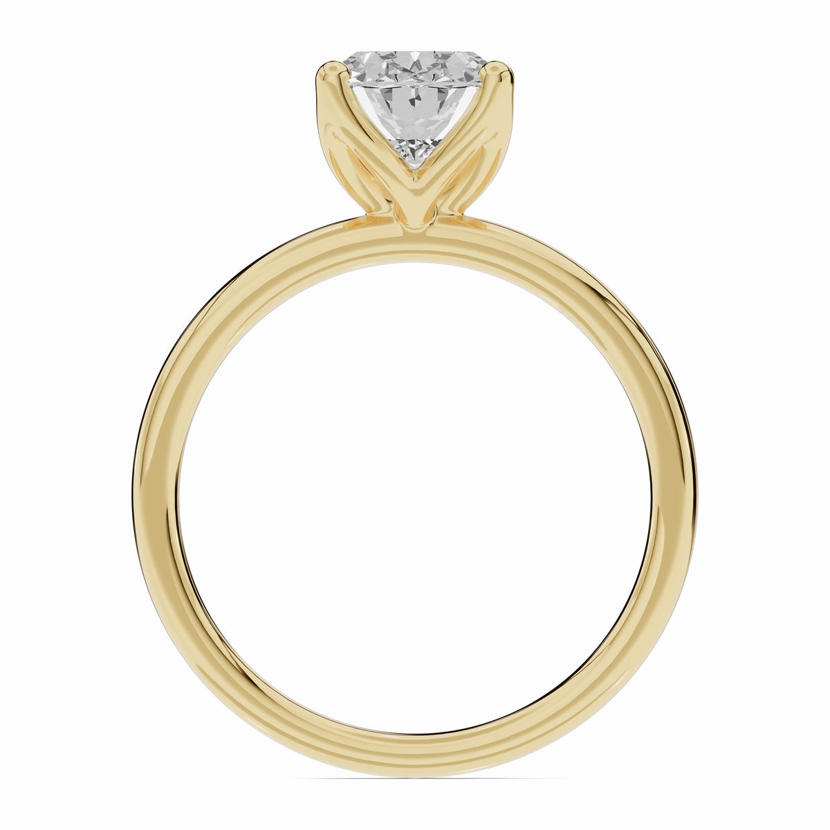 Oval Lustre Solitaire Ring ABER-100-OV-LGD-1  - Abtin & Co.