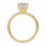 Oval Lustre Solitaire Ring ABER-100-OV-LGD-1  - Abtin & Co.
