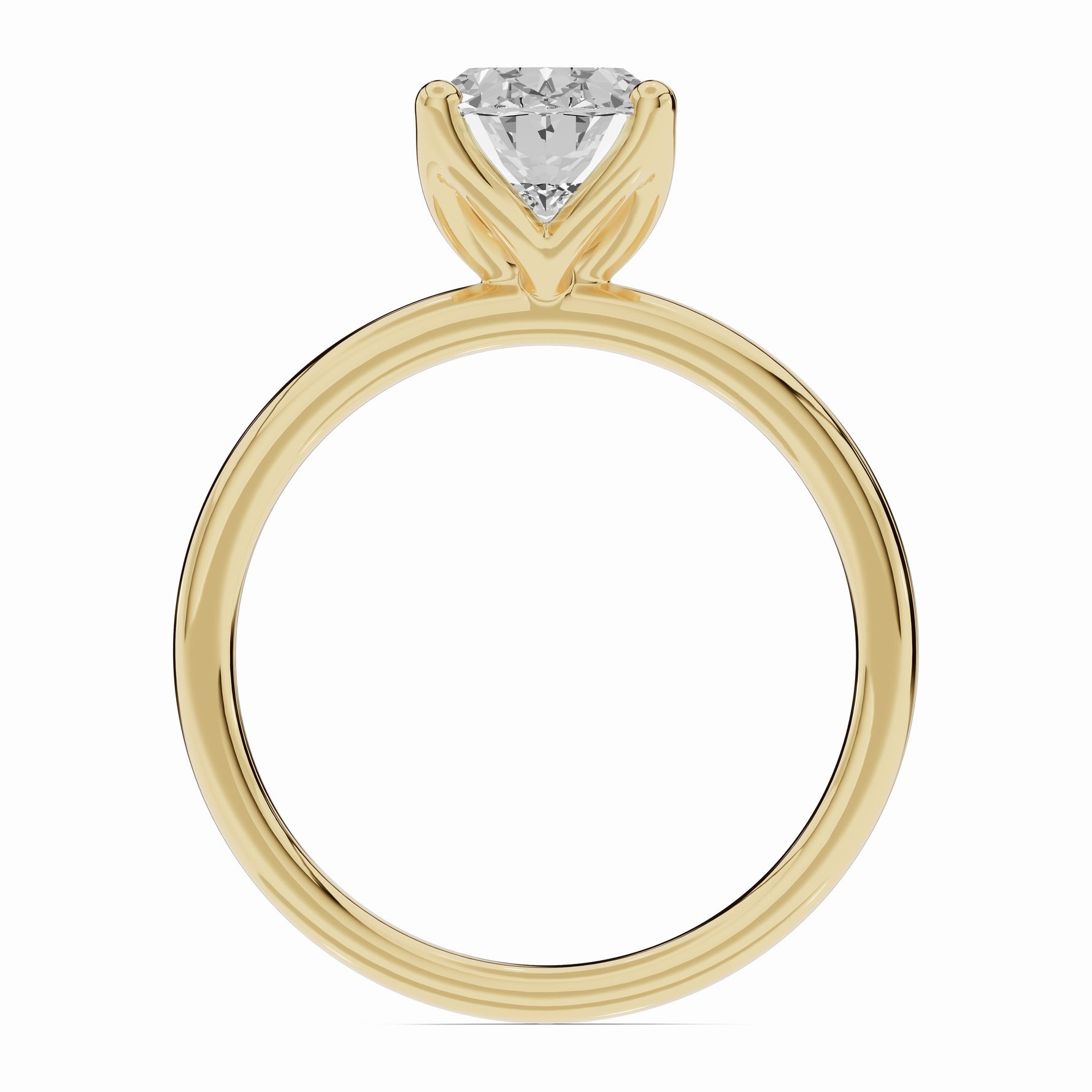 Oval Lustre Solitaire Ring ABER-100-OV-LGD-1  - Abtin & Co.