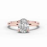 Oval Lustre Solitaire Ring ABER-100-OV-LGD-11  - Abtin & Co.