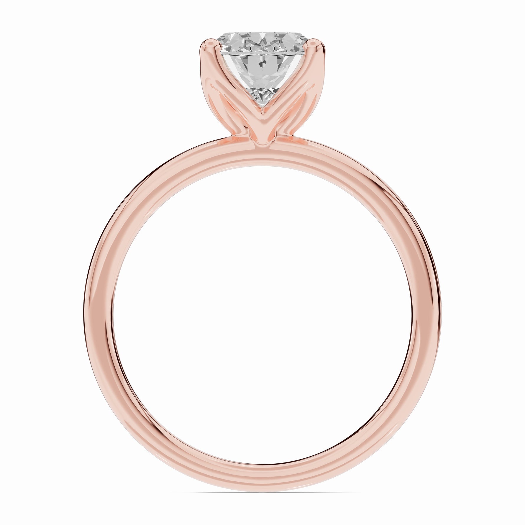Oval Lustre Solitaire Ring ABER-100-OV-LGD-11  - Abtin & Co.