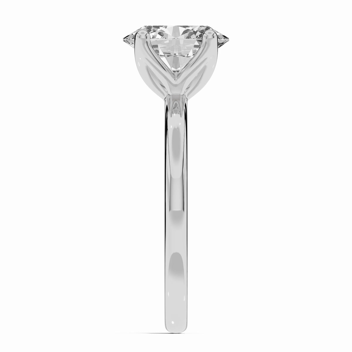 Oval Lustre Solitaire Ring ABER-100-OV-LGD-6  - Abtin & Co.