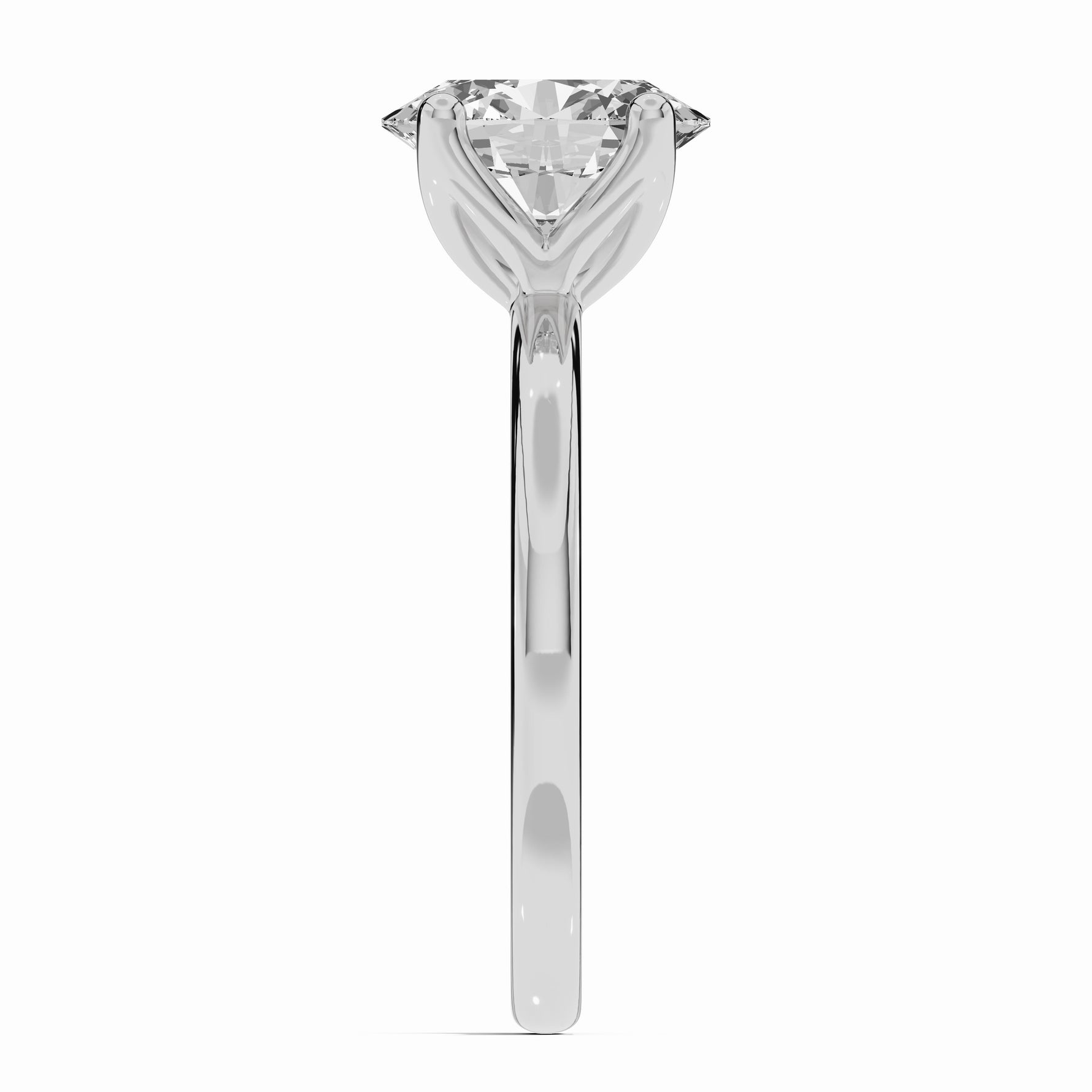 Oval Lustre Solitaire Ring ABER-100-OV-LGD-6  - Abtin & Co.