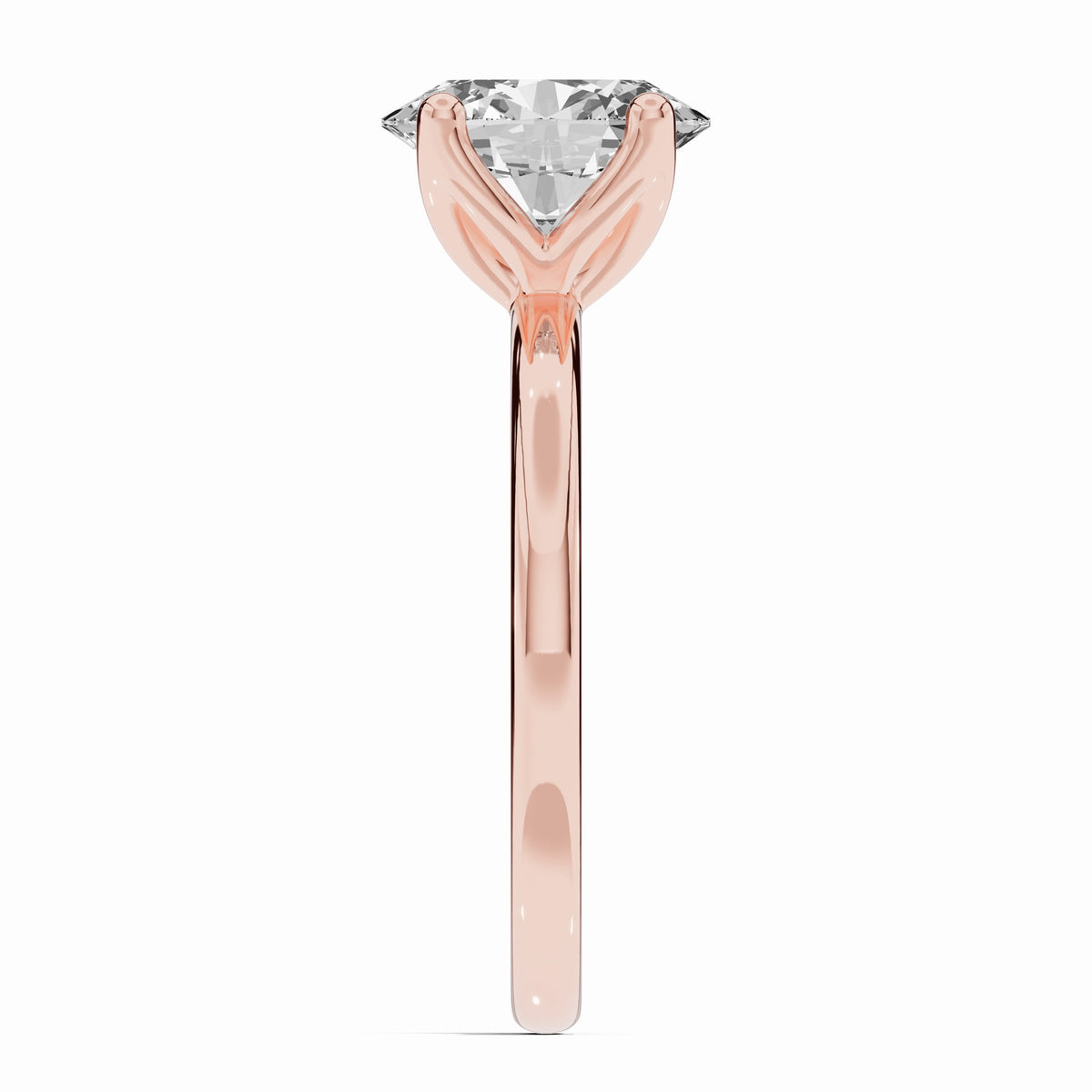 Oval Lustre Solitaire Ring ABER-100-OV-LGD-11  - Abtin & Co.