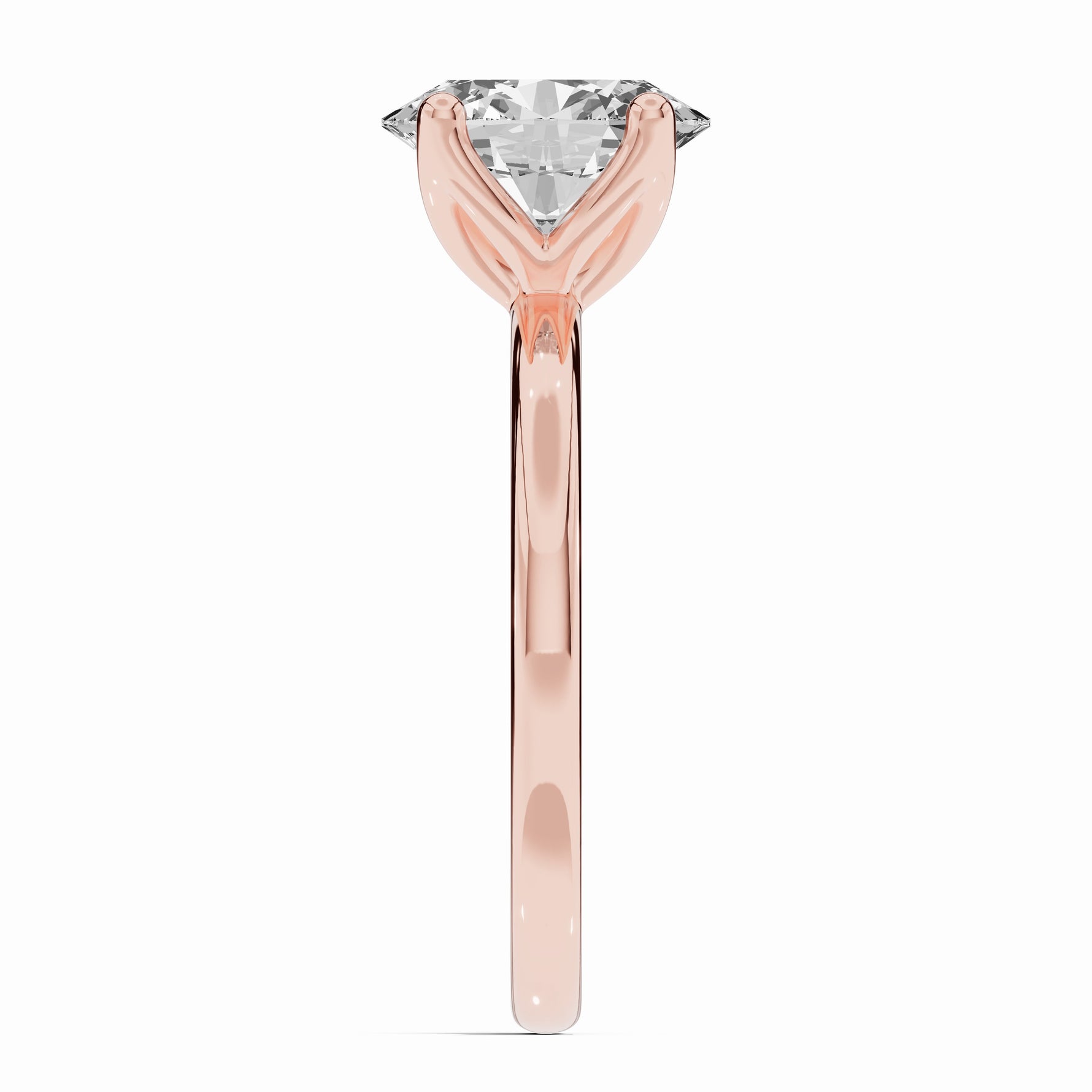 Oval Lustre Solitaire Ring ABER-100-OV-LGD-11  - Abtin & Co.