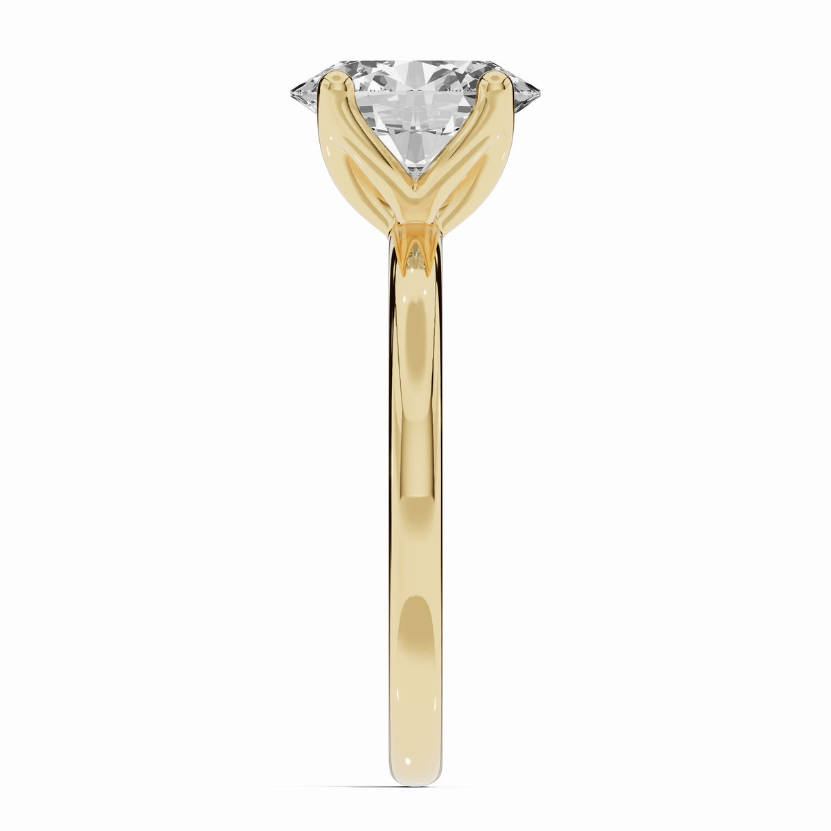 Oval Lustre Solitaire Ring ABER-100-OV-LGD-1  - Abtin & Co.