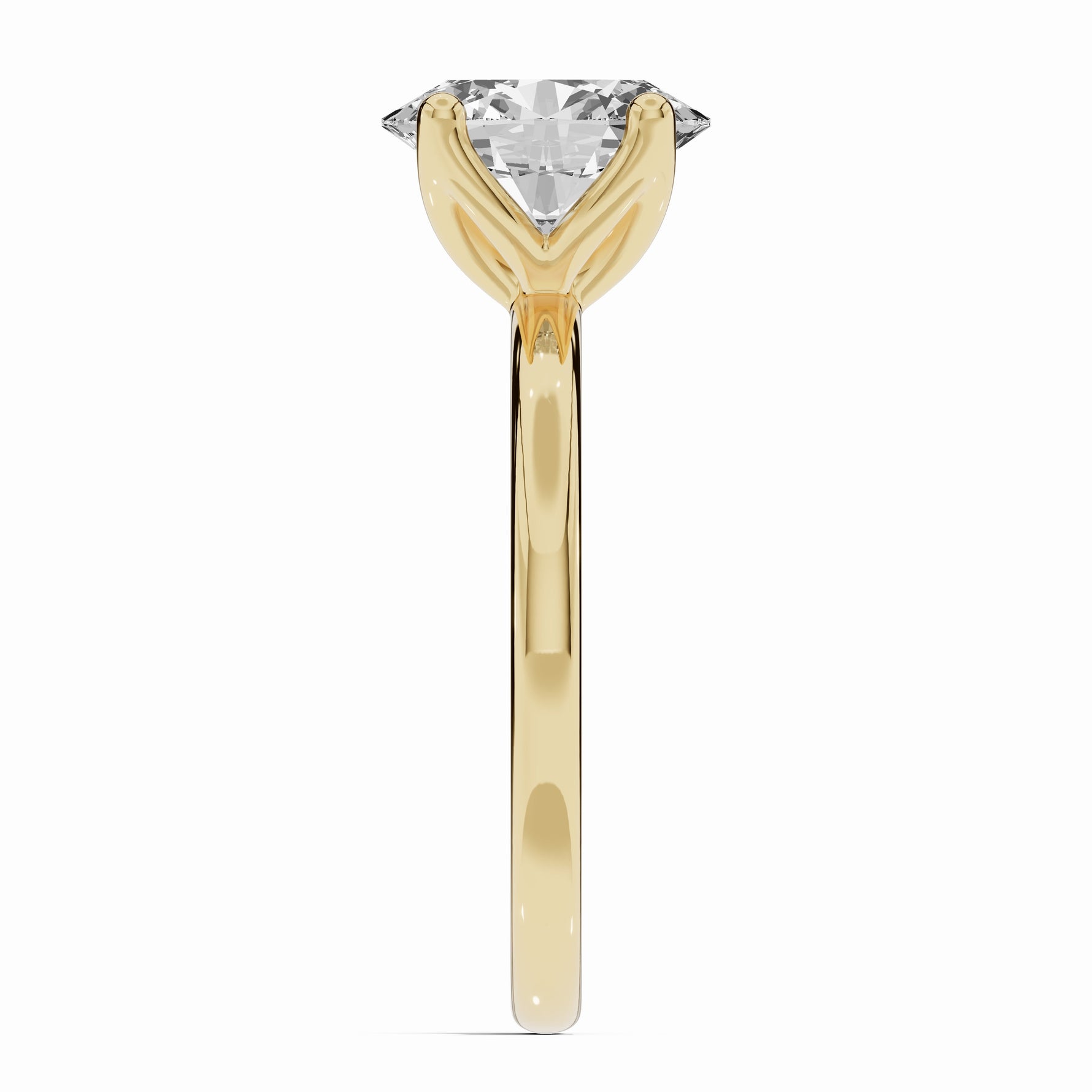 Oval Lustre Solitaire Ring ABER-100-OV-LGD-1  - Abtin & Co.
