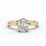 Oval Lustre Solitaire Ring ABER-100-OV-LGD-1  - Abtin & Co.